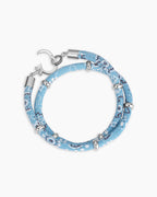 Paisley Bandana Wrap Bracelet || option::Silver Plated, Chambray