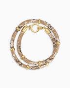 Paisley Bandana Wrap Bracelet || option::18K Gold Plated, Taupe