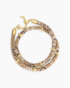Paisley Bandana Wrap Bracelet || option::18K Gold Plated, Taupe