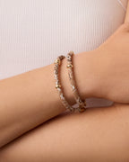 Paisley Bandana Wrap Bracelet || option::18K Gold Plated, Taupe