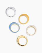 Lou Stacking Ring || option::18K Gold Plated, Eggshell