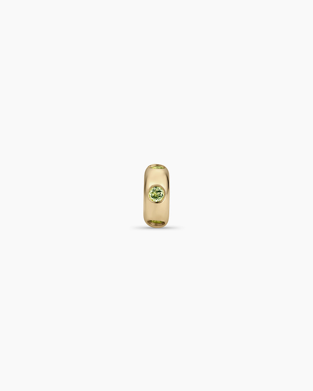 14K Gold Birthstone Halo Charm || option::14K Solid Gold, Peridot - August