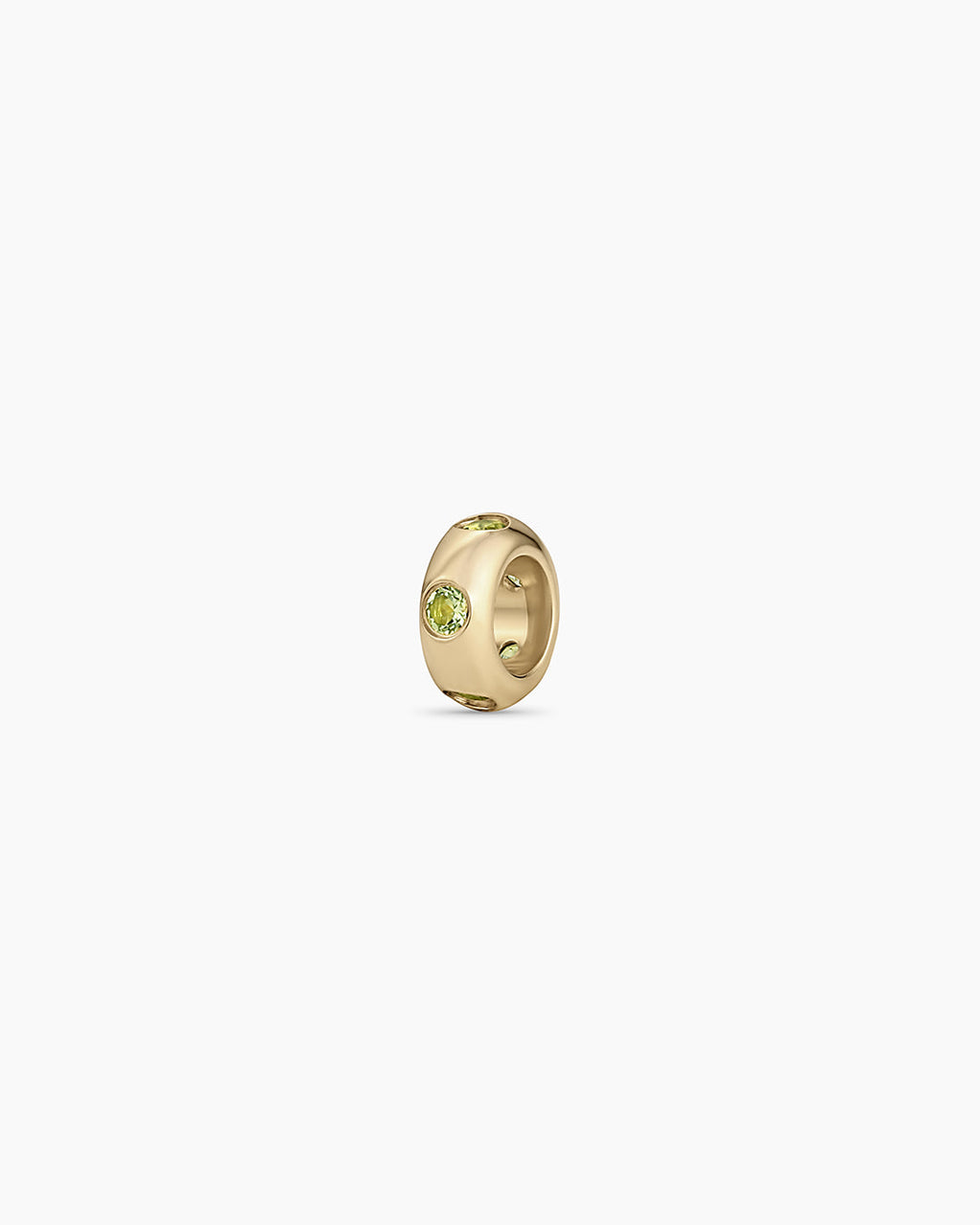 14K Gold Birthstone Halo Charm || option::14K Solid Gold, Peridot - August