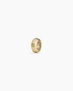14K Gold Birthstone Halo Charm || option::14K Solid Gold, Peridot - August