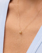 14K Gold Birthstone Halo Charm || option::14K Solid Gold, Peridot - August