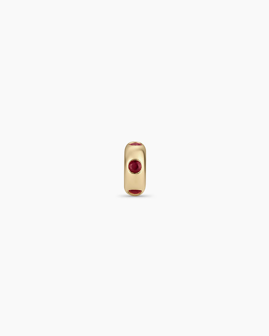 14K Gold Birthstone Halo Charm || option::14K Solid Gold, Ruby - July