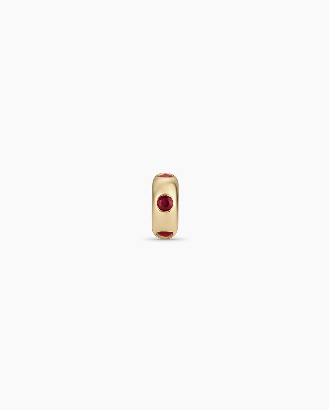 14K Gold Birthstone Halo Charm || option::14K Solid Gold, Ruby - July