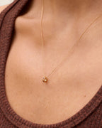 14K Gold Birthstone Halo Charm || option::14K Solid Gold, Pink Tourmaline - October