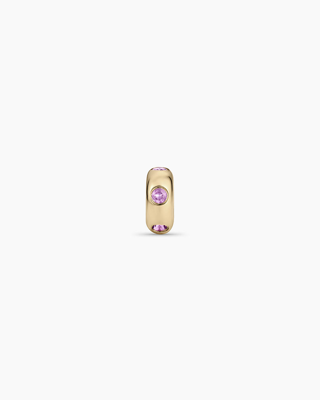 14K Gold Birthstone Halo Charm || option::14K Solid Gold, Amethyst - February