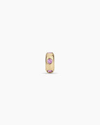14K Gold Birthstone Halo Charm || option::14K Solid Gold, Amethyst - February