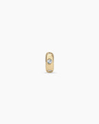 14K Gold Birthstone Halo Charm || option::14K Solid Gold, Aquamarine - March