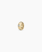 14K Gold Birthstone Halo Charm || option::14K Solid Gold, Aquamarine - March