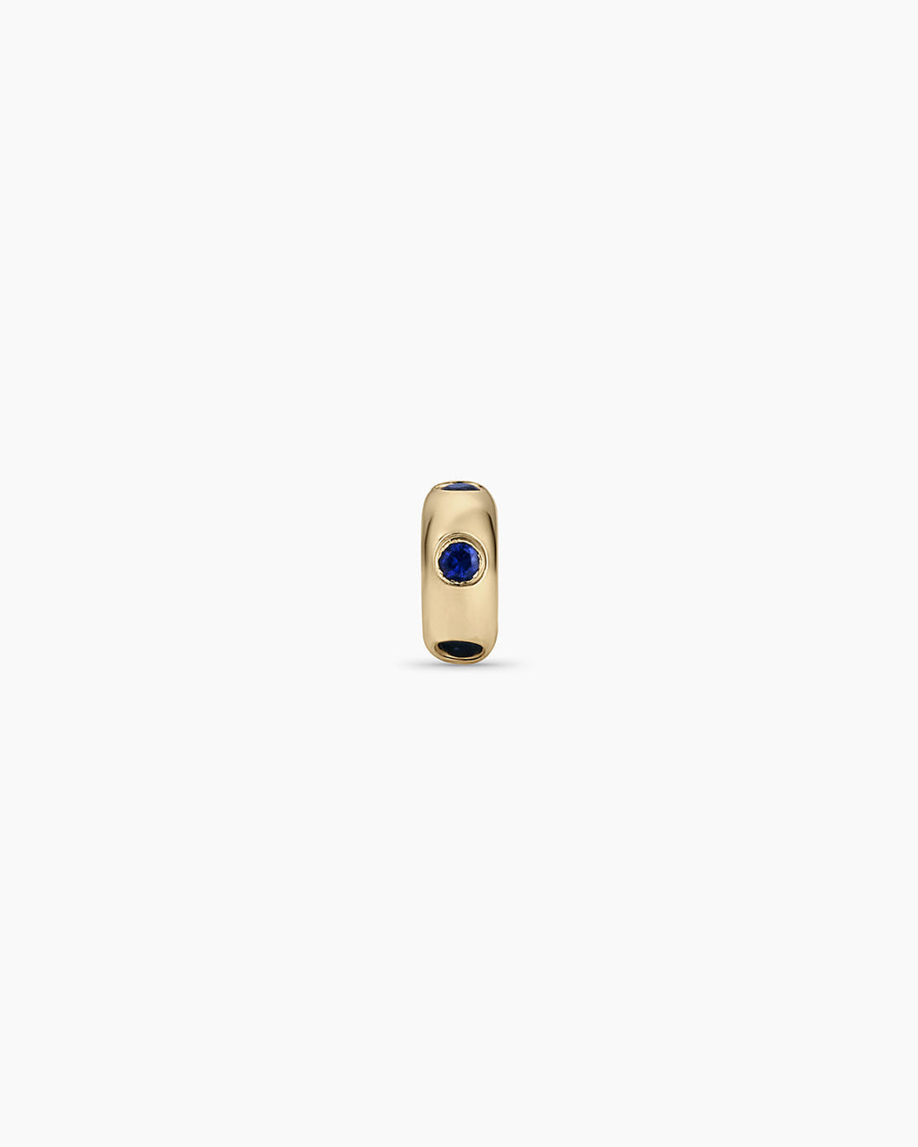 14K Gold Birthstone Halo Charm || option::14K Solid Gold, Blue Sapphire - September