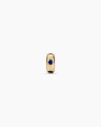 14K Gold Birthstone Halo Charm || option::14K Solid Gold, Blue Sapphire - September