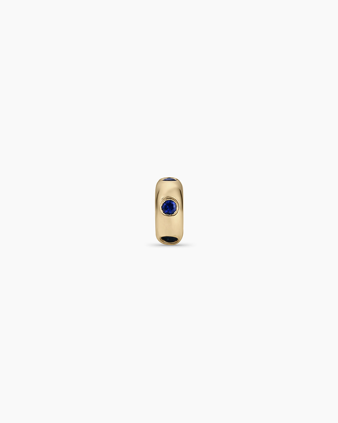 14K Gold Birthstone Halo Charm || option::14K Solid Gold, Blue Sapphire - September