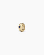 14K Gold Birthstone Halo Charm || option::14K Solid Gold, Blue Sapphire - September