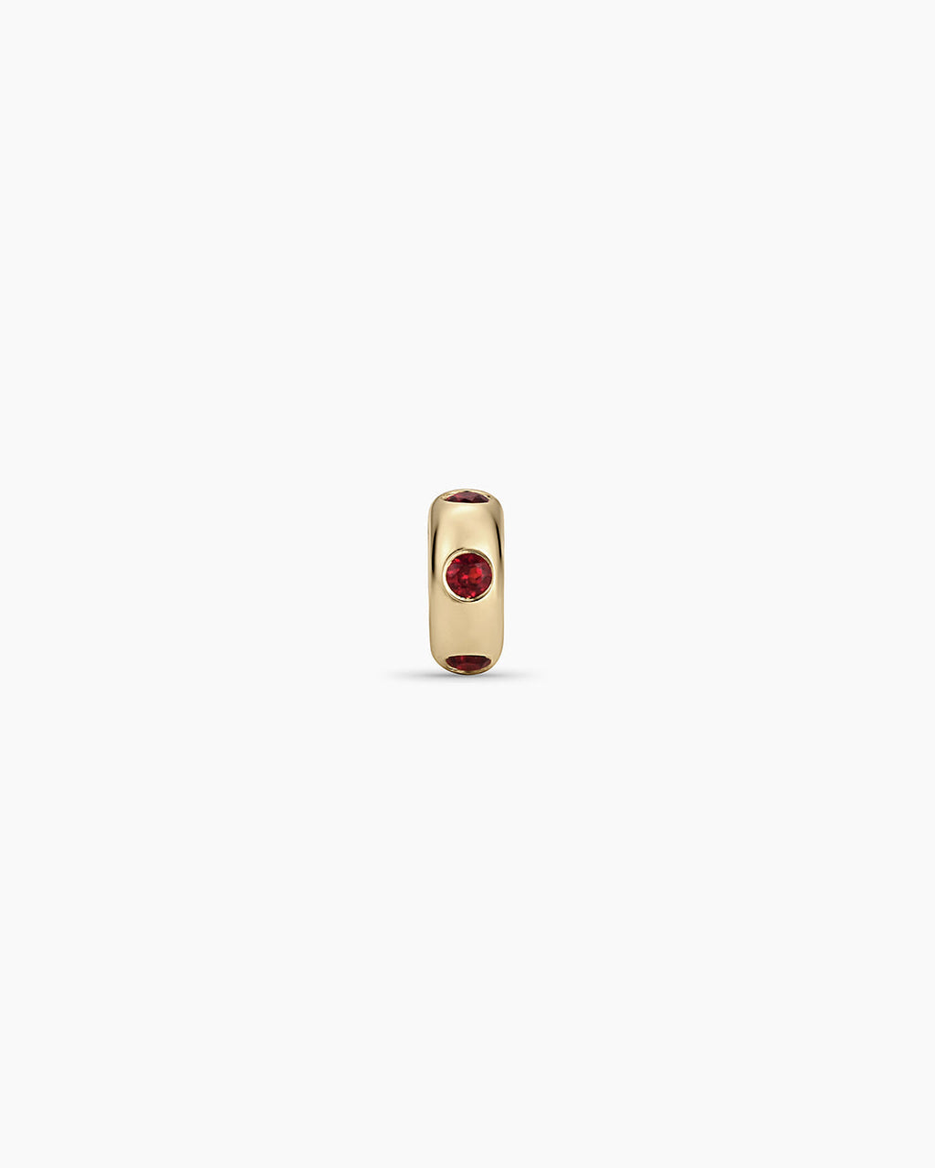 14K Gold Birthstone Halo Charm || option::14K Solid Gold, Garnet - January