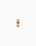 14K Gold Birthstone Halo Charm || option::14K Solid Gold, Garnet - January