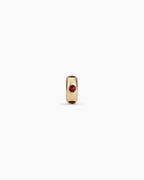 14K Gold Birthstone Halo Charm || option::14K Solid Gold, Garnet - January