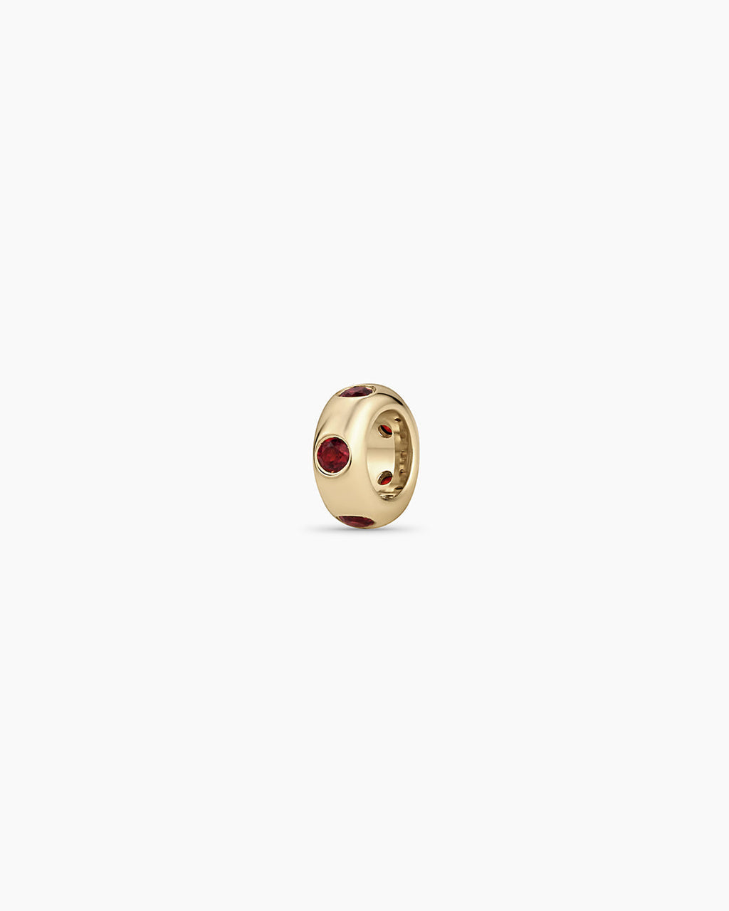 14K Gold Birthstone Halo Charm || option::14K Solid Gold, Garnet - January