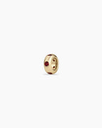 14K Gold Birthstone Halo Charm || option::14K Solid Gold, Garnet - January