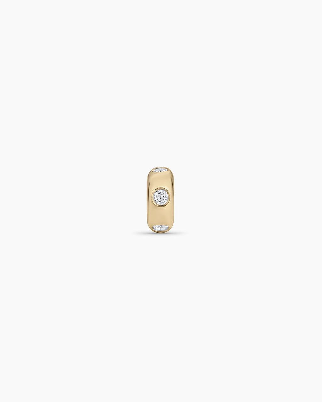 14K Gold Birthstone Halo Charm || option::14K Solid Gold, White Topaz - April