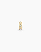 14K Gold Birthstone Halo Charm || option::14K Solid Gold, White Topaz - April