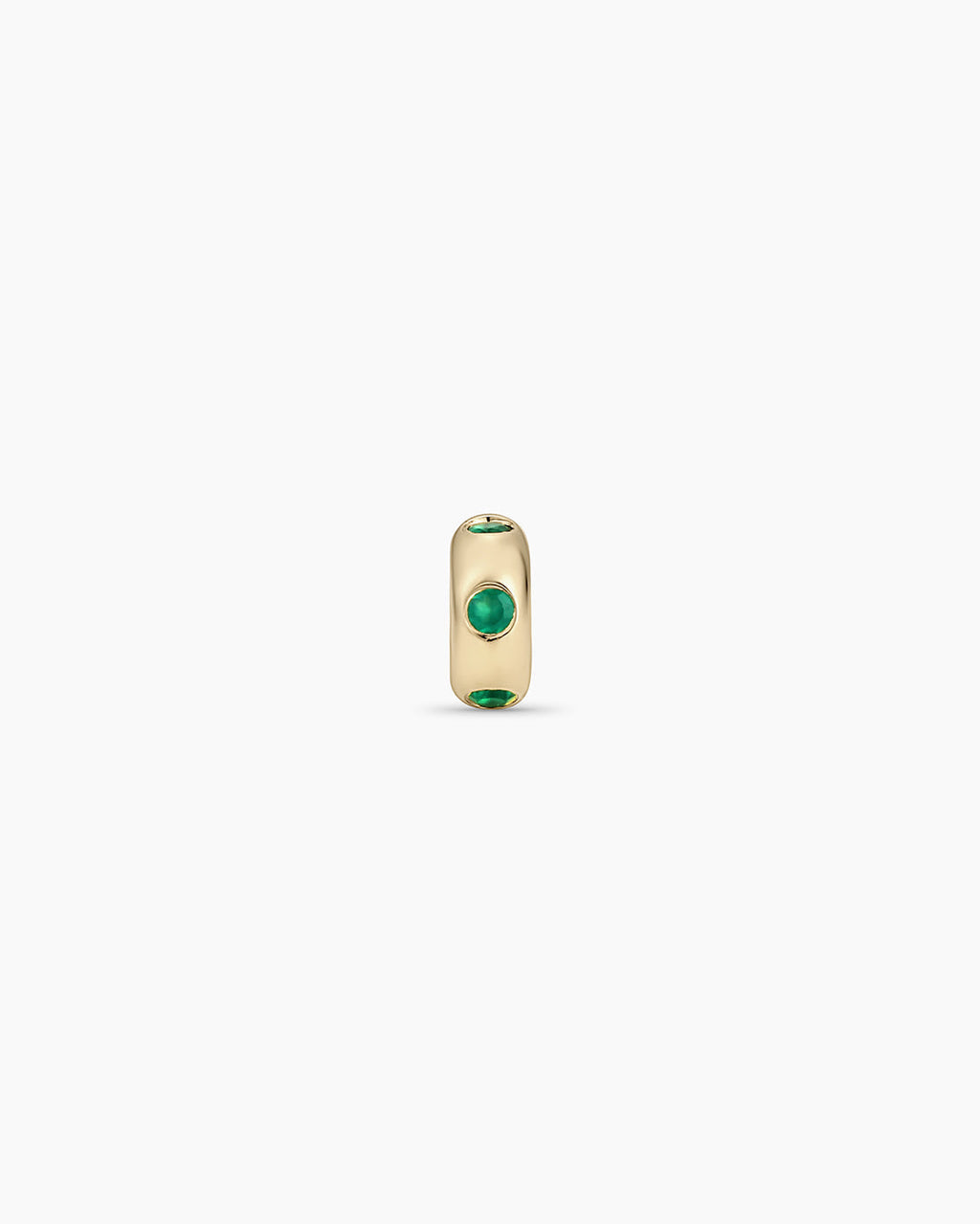 14K Gold Birthstone Halo Charm || option::14K Solid Gold, Green Agate - May