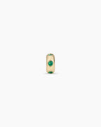 14K Gold Birthstone Halo Charm || option::14K Solid Gold, Green Agate - May