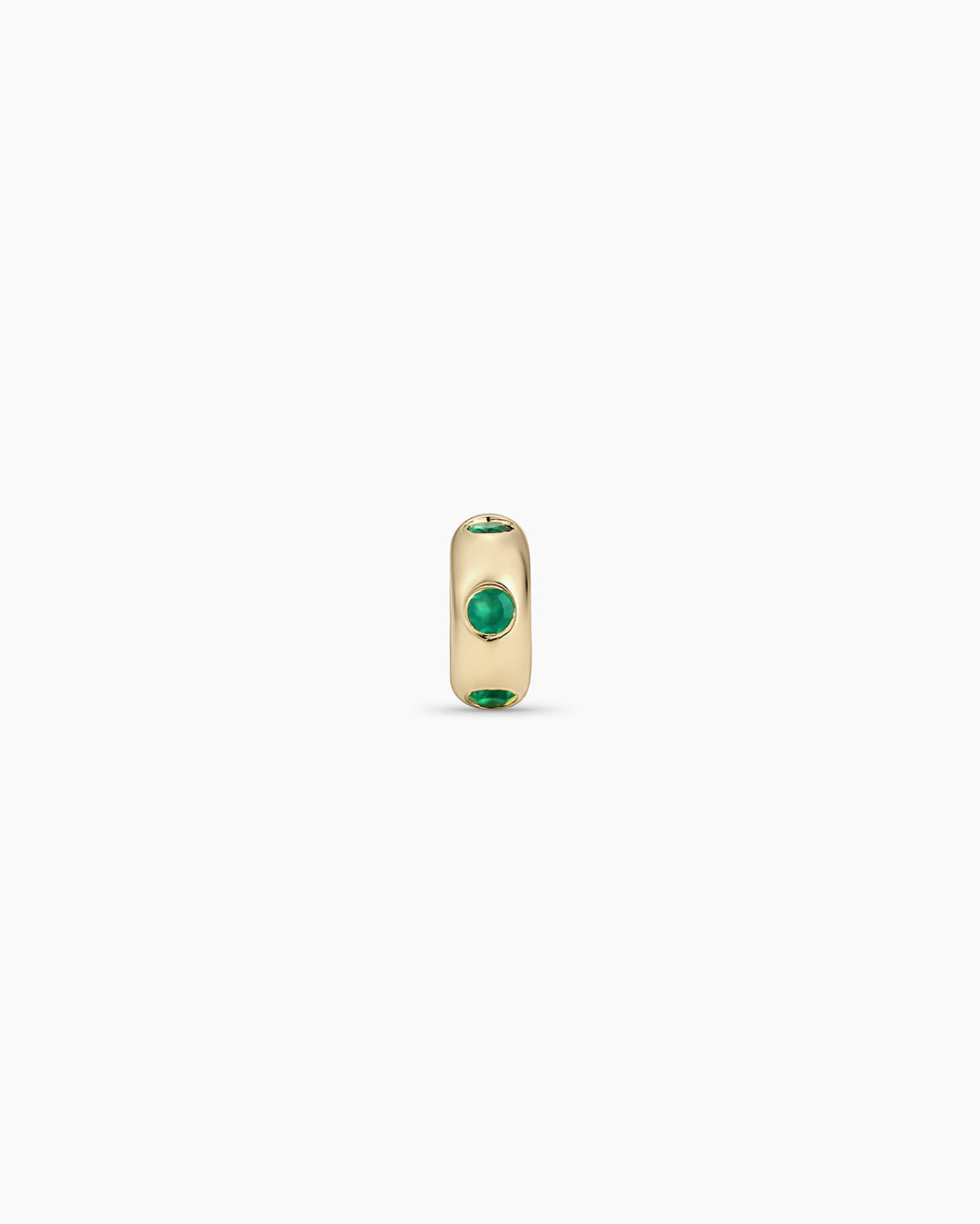 14K Gold Birthstone Halo Charm || option::14K Solid Gold, Green Agate - May