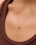 14K Gold Birthstone Halo Charm || option::14K Solid Gold, Green Agate - May