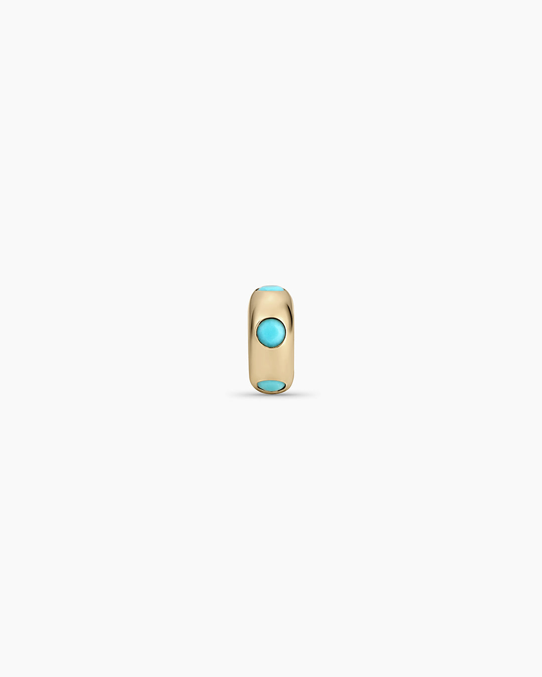 14K Gold Birthstone Halo Charm || option::14K Solid Gold, Turquoise - December