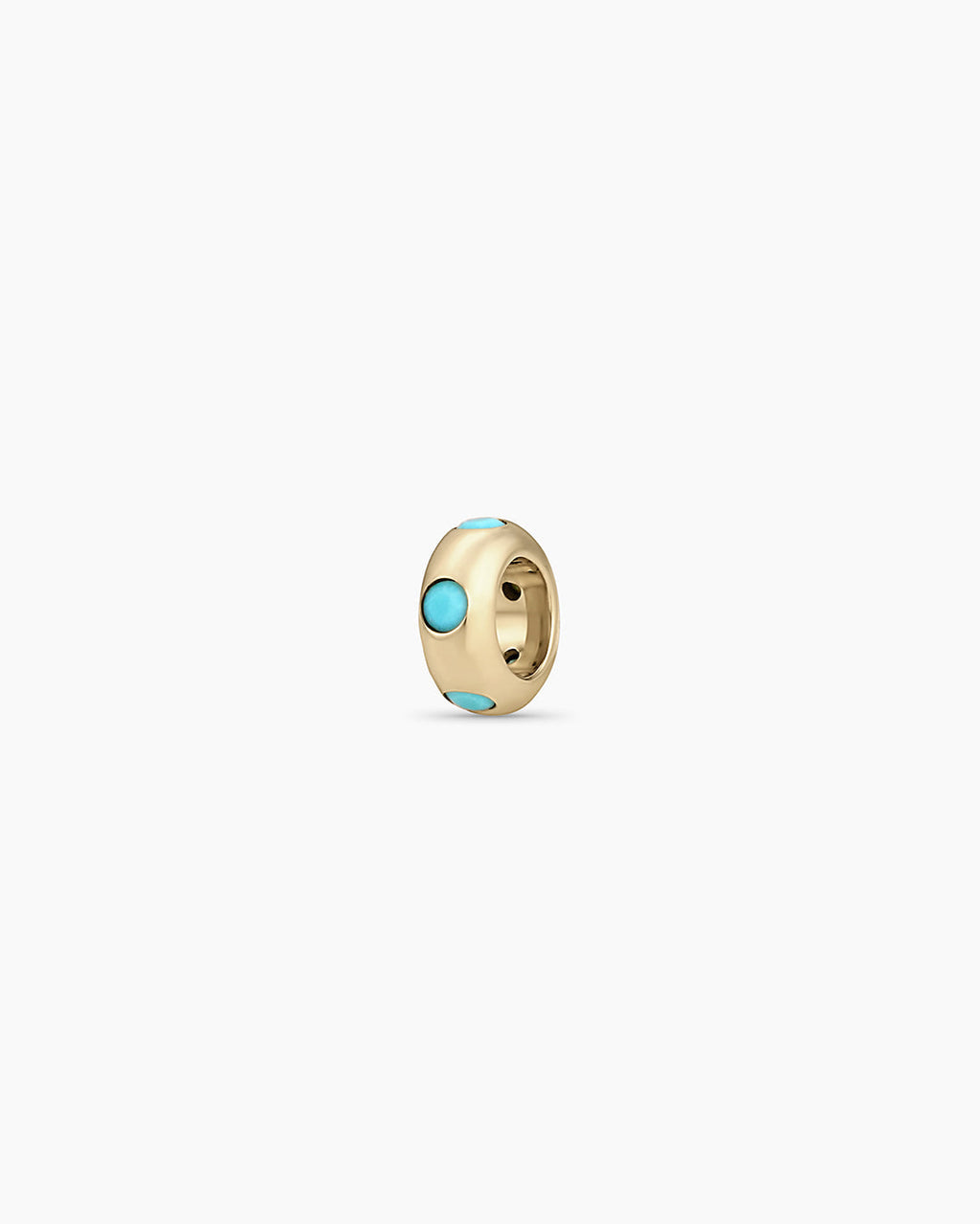 14K Gold Birthstone Halo Charm || option::14K Solid Gold, Turquoise - December