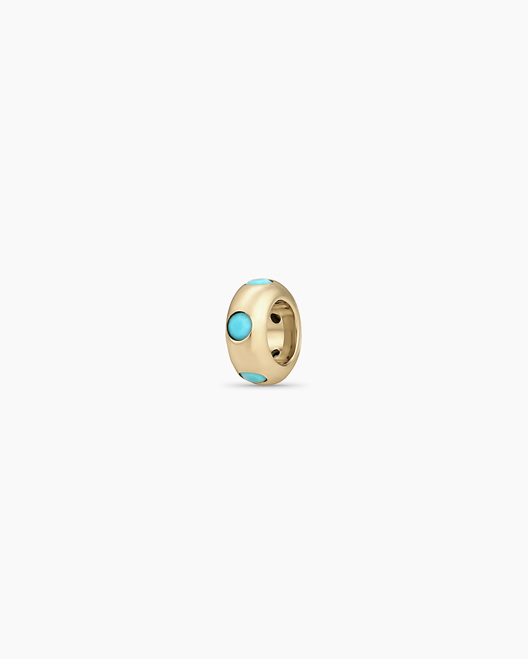 14K Gold Birthstone Halo Charm || option::14K Solid Gold, Turquoise - December
