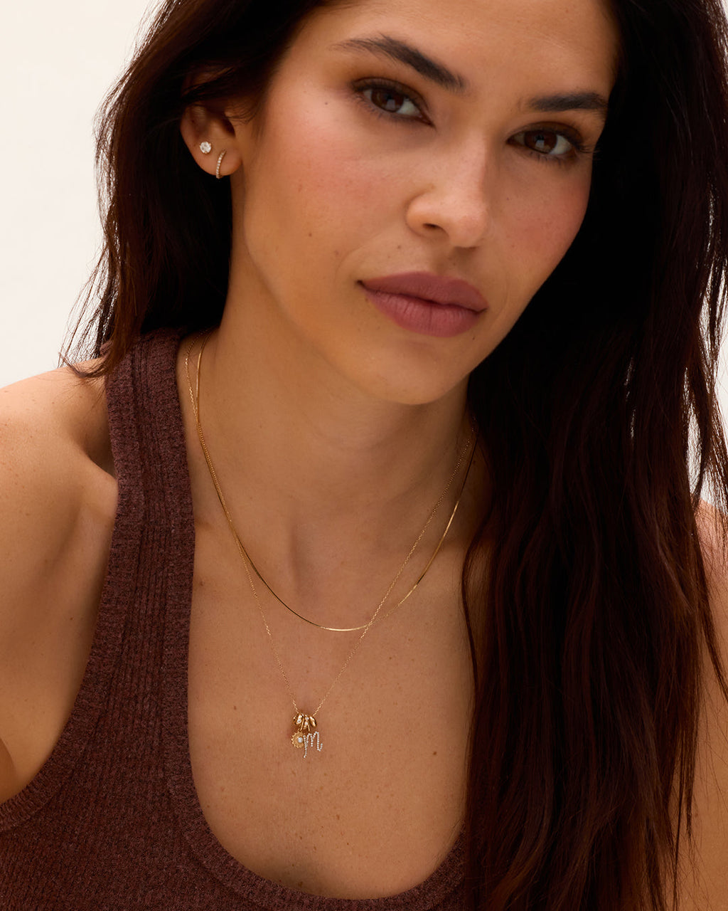 14K Gold Lou Halo Charm || option::14K Solid Gold