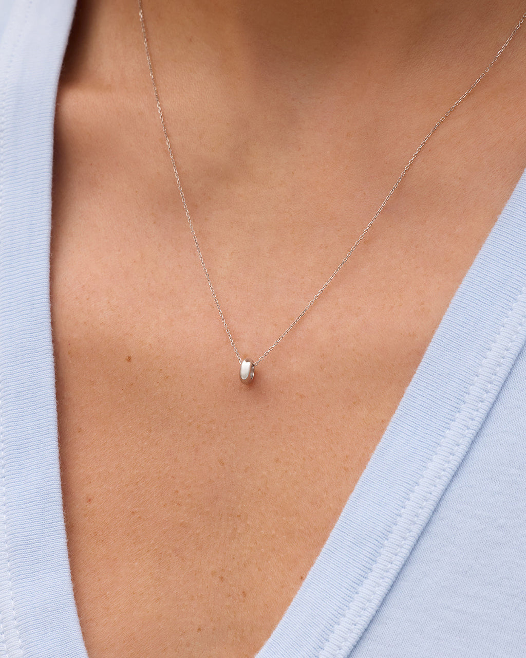 14K White Gold Lou Halo Charm || option::14K Solid White Gold