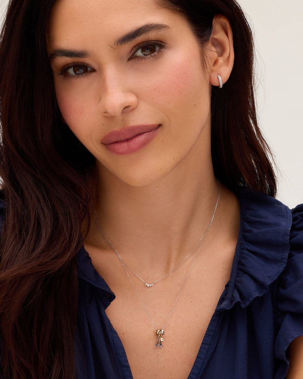 14K White Gold Lou Halo Charm || option::14K Solid White Gold