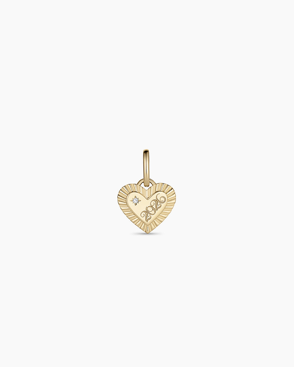 14K Gold Milestone Heart Charm Necklace || option::14K Solid Gold