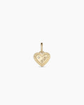 14K Gold Milestone Heart Charm Necklace || option::14K Solid Gold