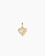 14K Gold Milestone Heart Charm Necklace || option::14K Solid Gold