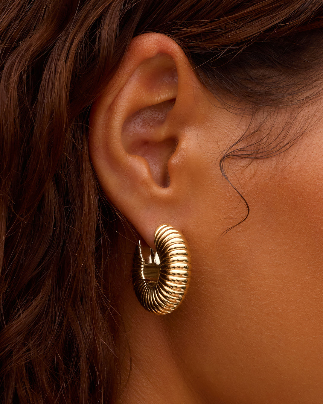 Cress Hoops || option::18K Gold Plated
