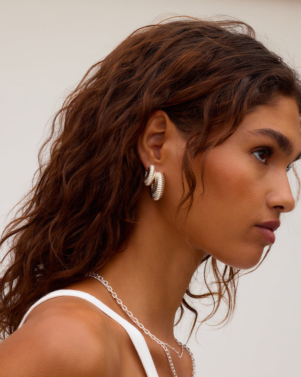 Cress Hoops || option::Silver Plated
