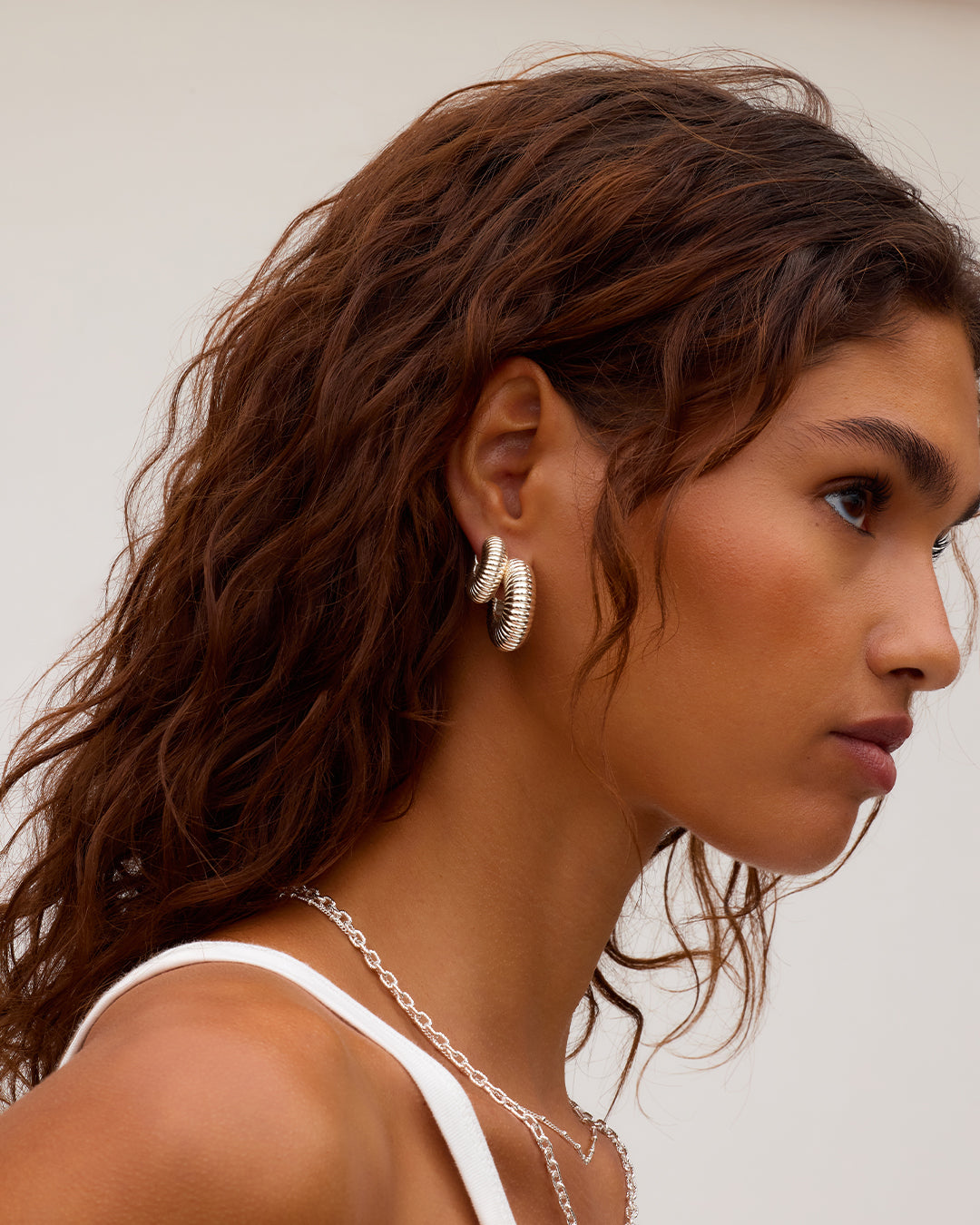 Cress Hoops || option::Silver Plated