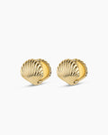 Scallop Wrap Huggies || option::18K Gold Plated