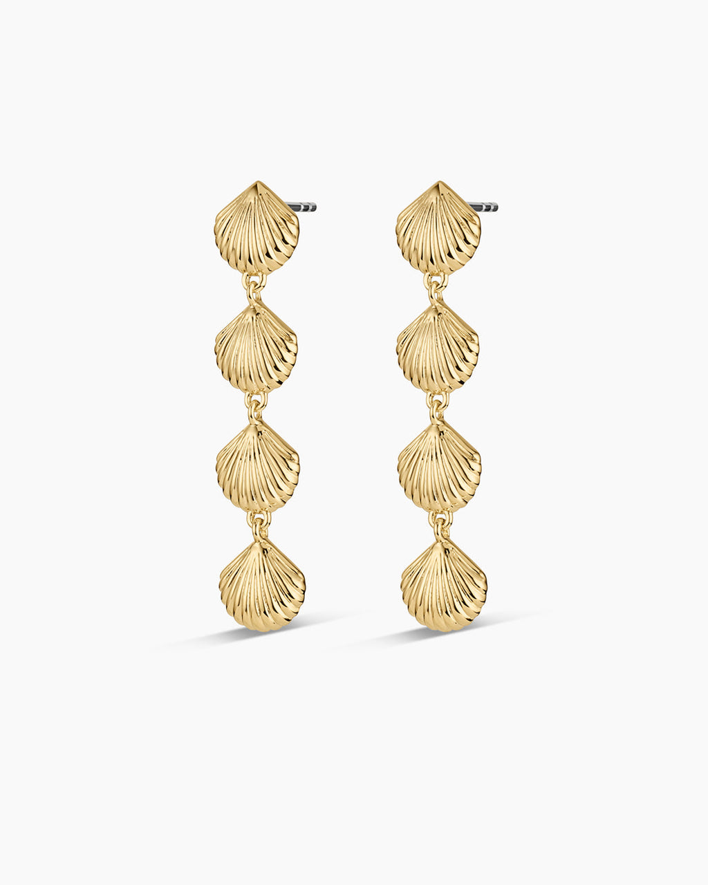Scallop Mini Drop Earrings || option::18K Gold Plated