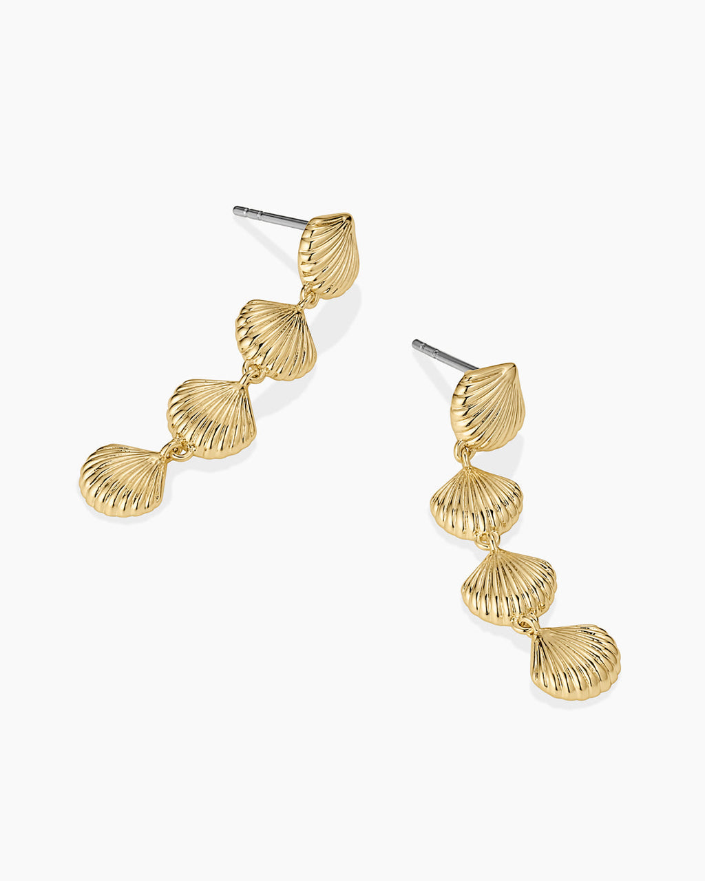 Scallop Mini Drop Earrings || option::18K Gold Plated