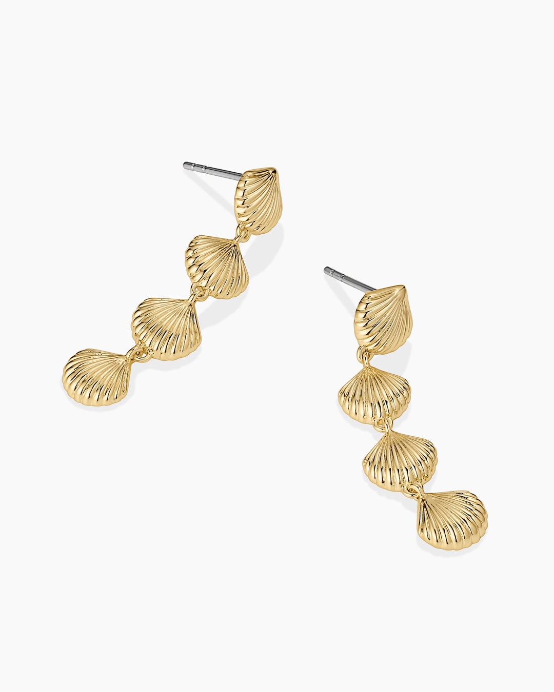 Scallop Mini Drop Earrings || option::18K Gold Plated