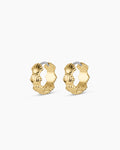 Scallop Mini Huggies || option::18K Gold Plated