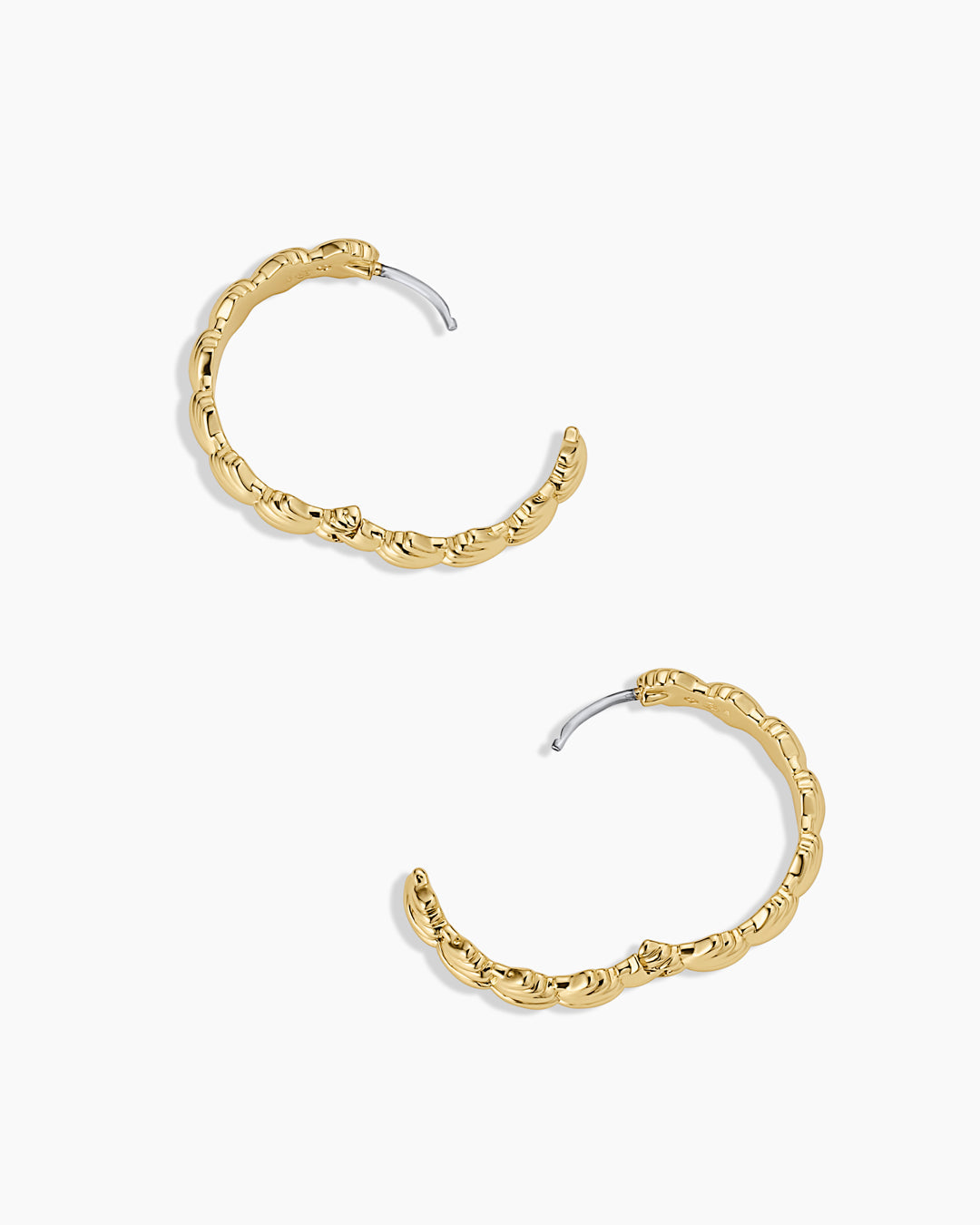 Scallop Mini Hoops || option::18K Gold Plated