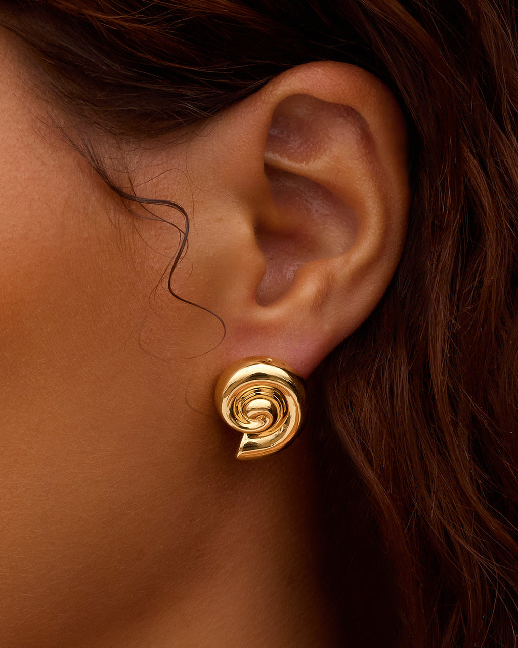 Nautilus Statement Earrings || option::18K Gold Plated